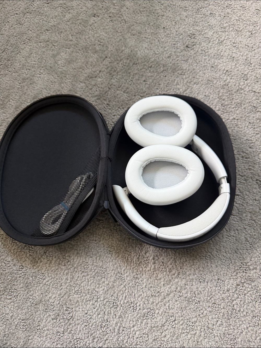 White Wireless Over-Ear Headphones with Protective Case